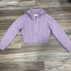Universal Thread Lilac Knit Zip-Up Sweater
